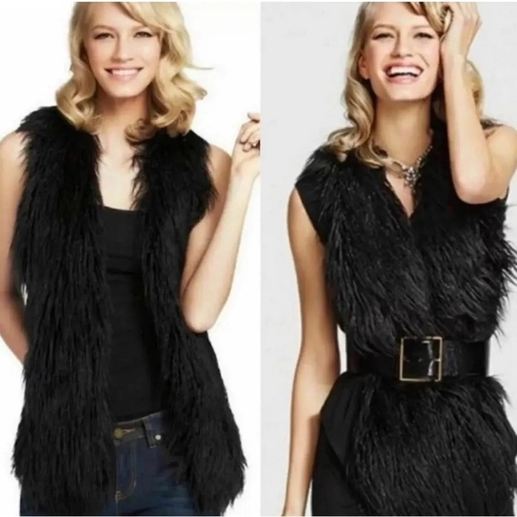 CAbi Jackets & Blazers - CAbi style #929 Black Infinite Faux Fur Back Vest size M